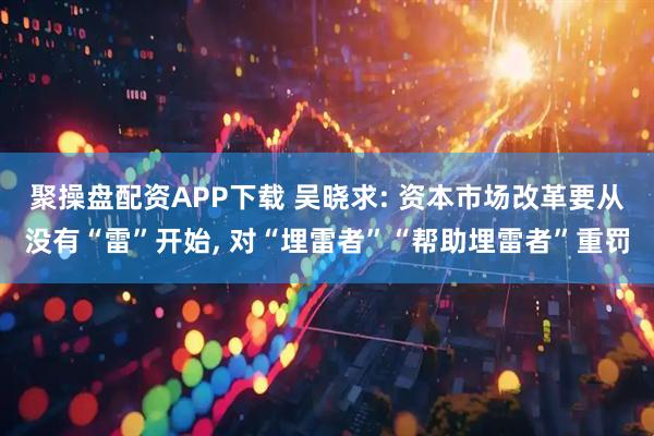 聚操盘配资APP下载 吴晓求: 资本市场改革要从没有“雷”开始, 对“埋雷者”“帮助埋雷者”重罚