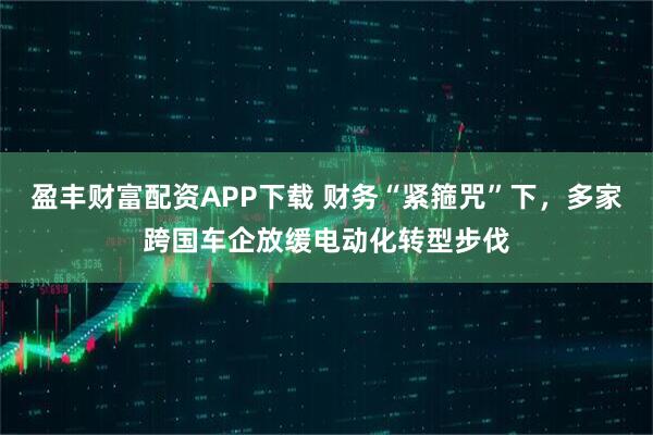 盈丰财富配资APP下载 财务“紧箍咒”下，多家跨国车企放缓电动化转型步伐